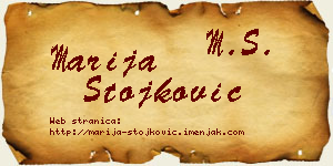 Marija Stojković vizit kartica